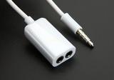3.5mm 4P Double Divide Audio Splitter Cable 1 to 2