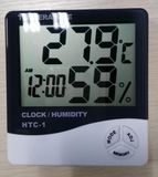 LCD Digital Thermometer Hygrometer Time Clock Station